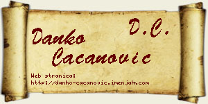Danko Cacanović vizit kartica